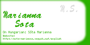 marianna sota business card